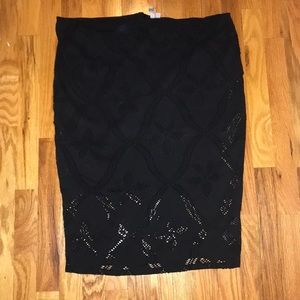 ASOS Black Midi Pencil Skirt-Size: 16